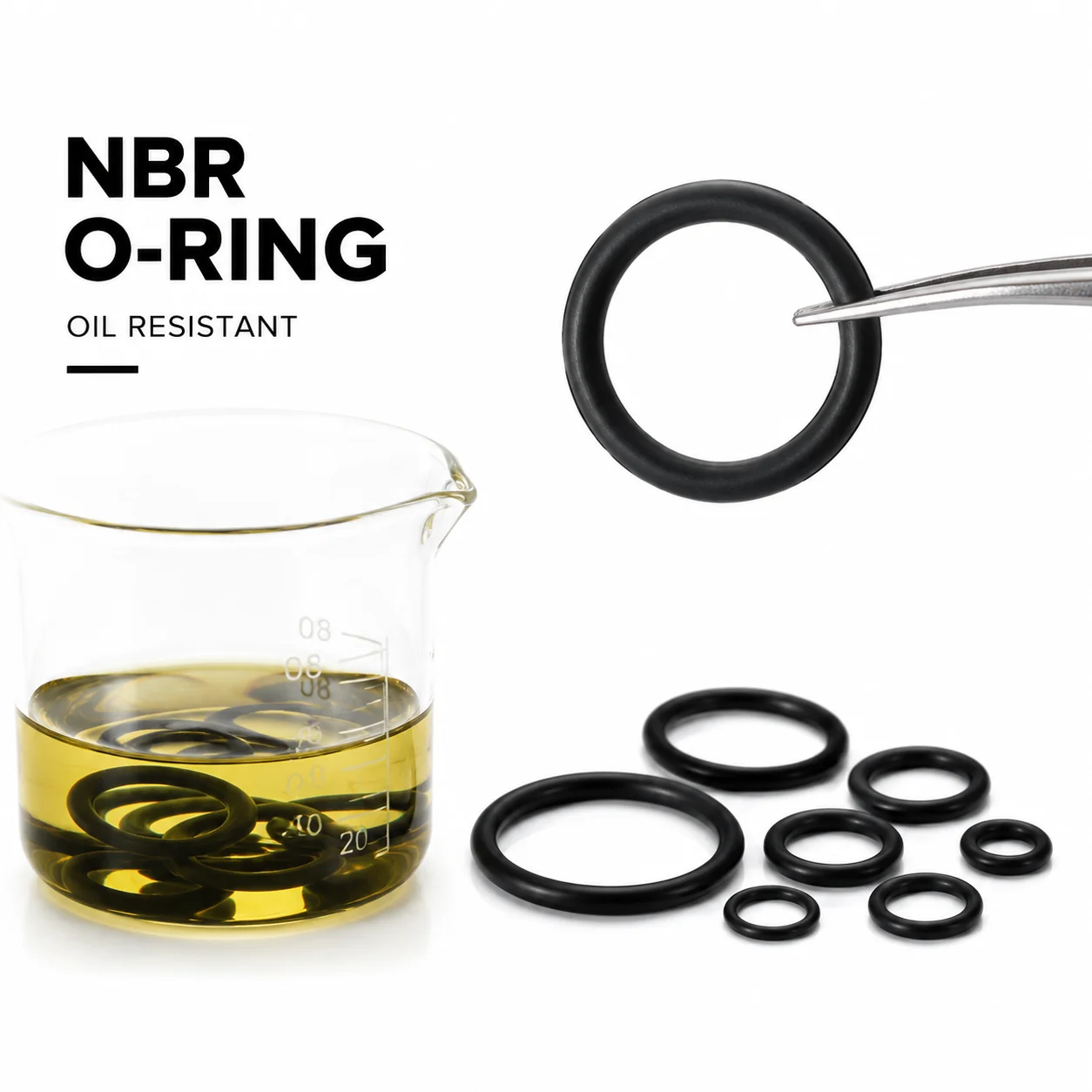 NBR Nitrile Rubber O-ring Kit 222 Pieces CS 1.5~3.17mm OD 3~31.7mm Household Industrial Dual-use Accessories