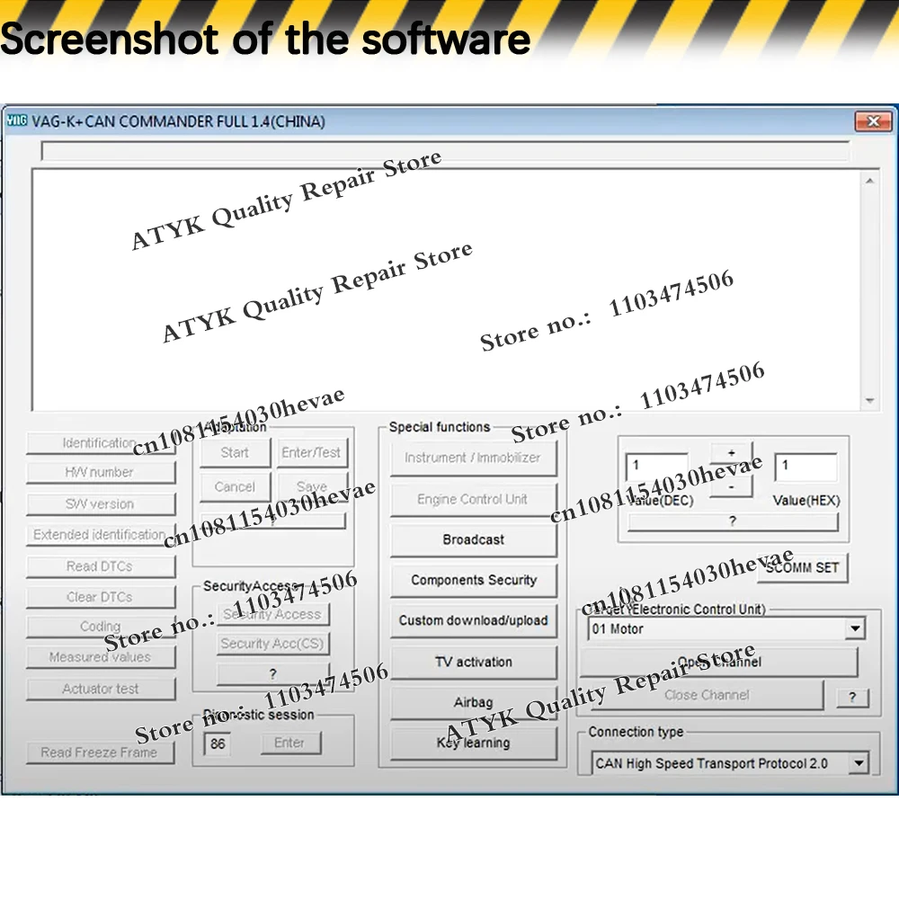 قائد 1.4 لـ VAG K CAN Obd2 برنامج كابل قارئ رمز السيارة التشخيص pour voiture أدوات السيارات برنامج إصلاح السيارات VCI #5