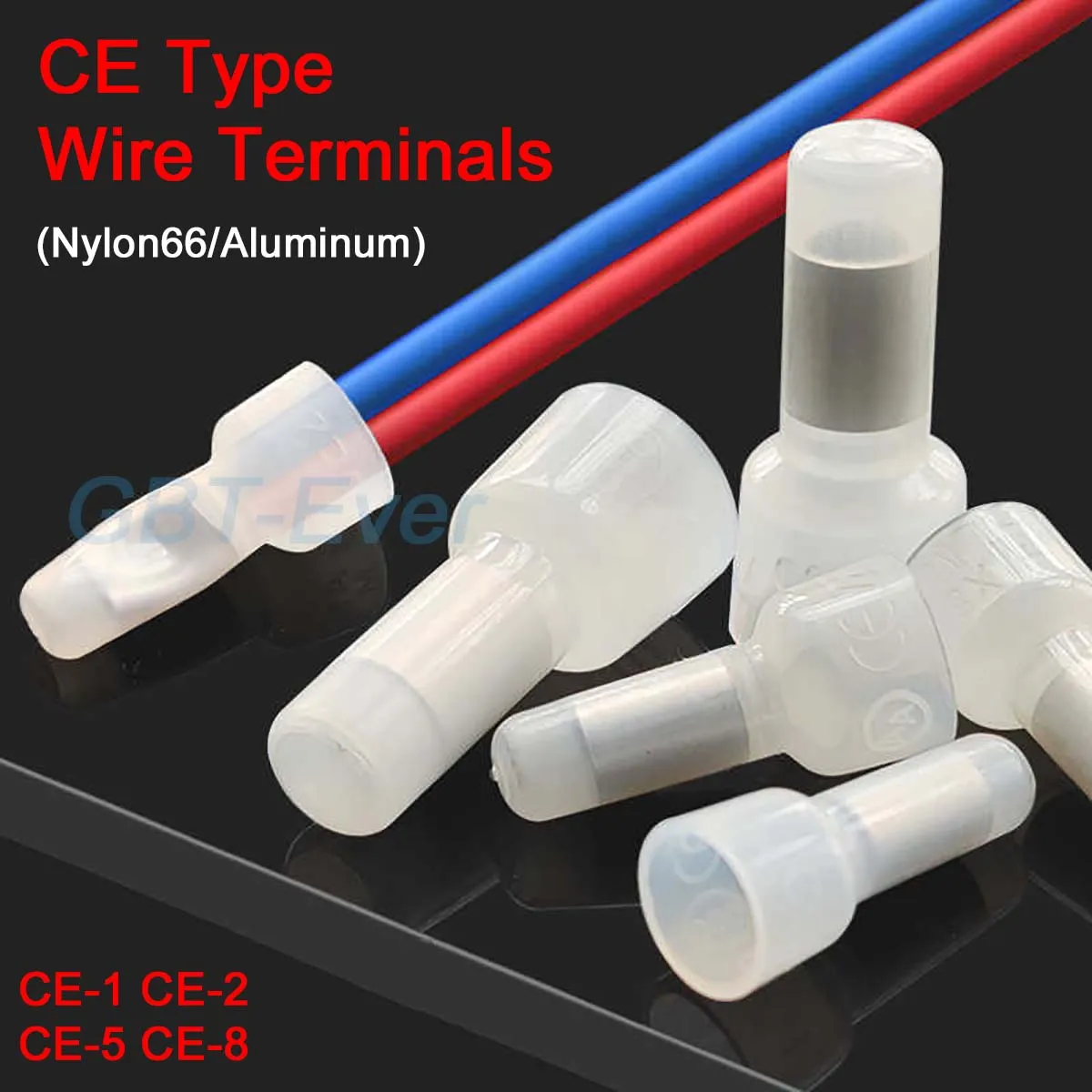 10~2000Pcs CE Type CE-1 CE-2 CE-5 CE-8 Wire Terminal Pressure Line Nylon66 Closed End Cap Connector Car Audio Cable Crimp Splice