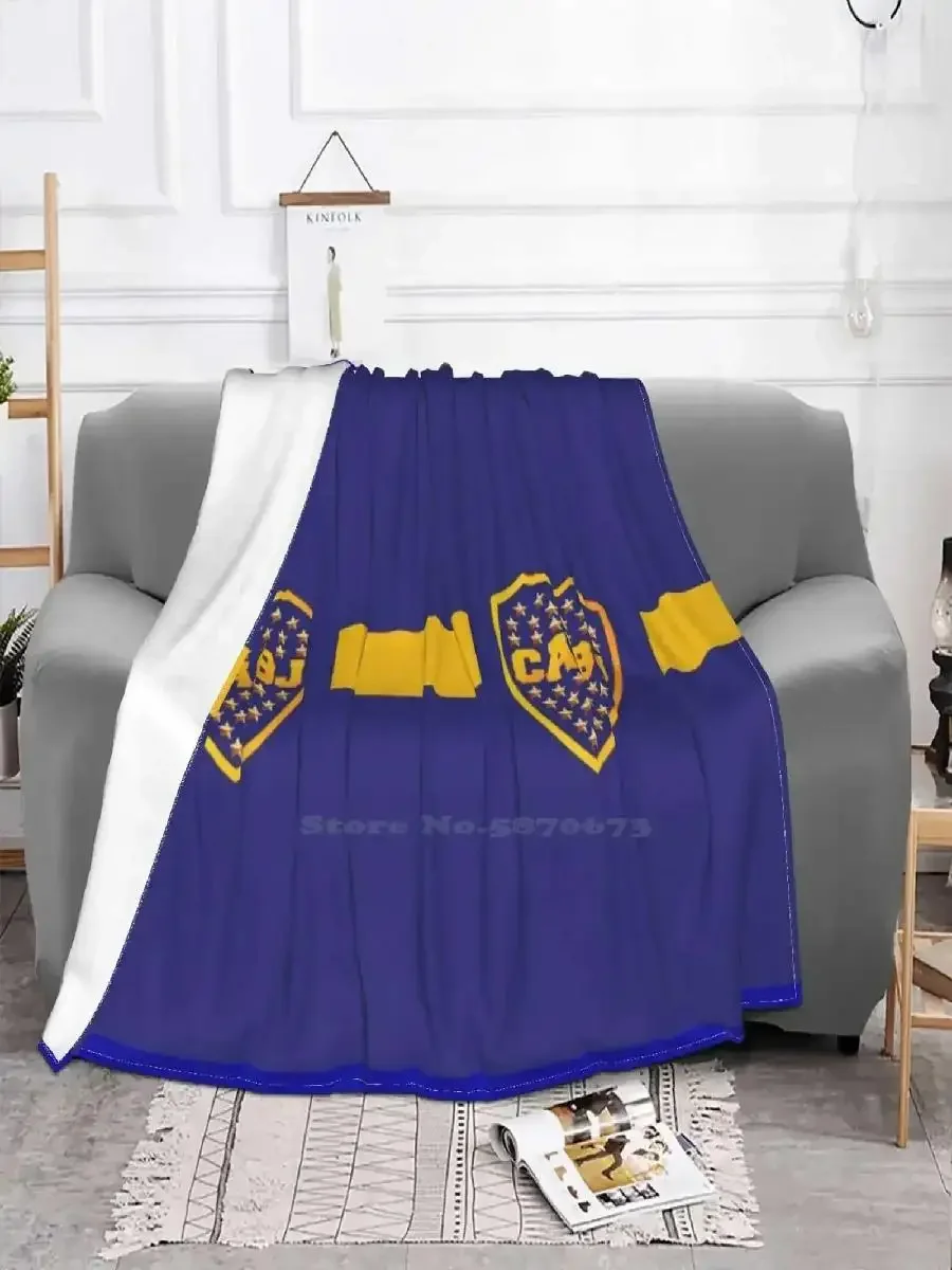 Boca Juniors Soft Warm Throw Blanket with Argentina Patterns Soccer Inspired Maradona Riquelme Labombonera Reydecopas Sudamerica