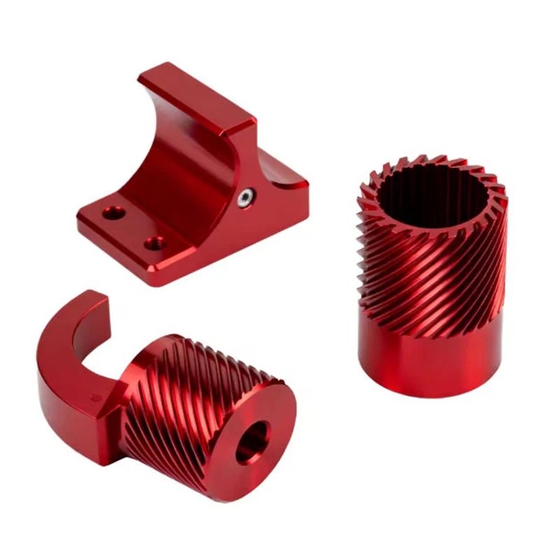 CNC Machined Aluminum Connector With Multi Color Anodizing for Shaft and Tube Assembly Systems