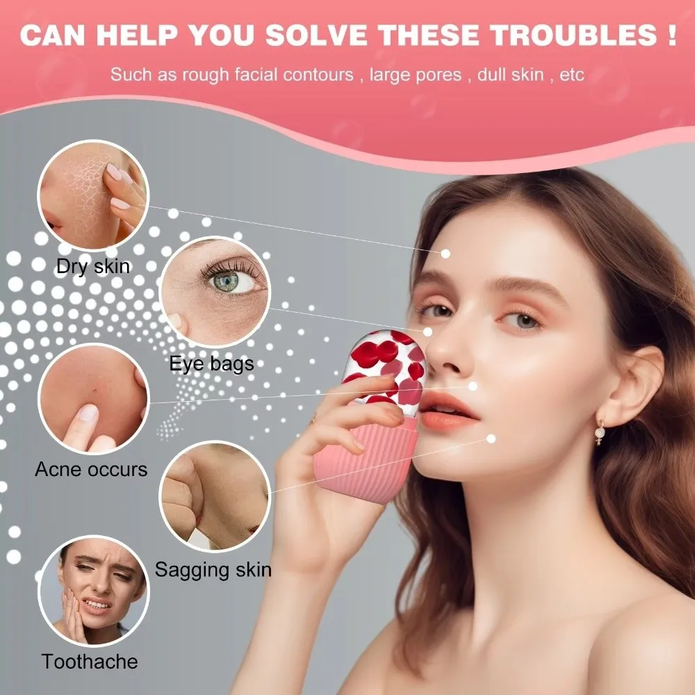 New Silicone Facial Ice Cube Mold Facial De-puffing DIY Facial Ice Roller Facial Ice Pack Device for Beauty and Skin Care