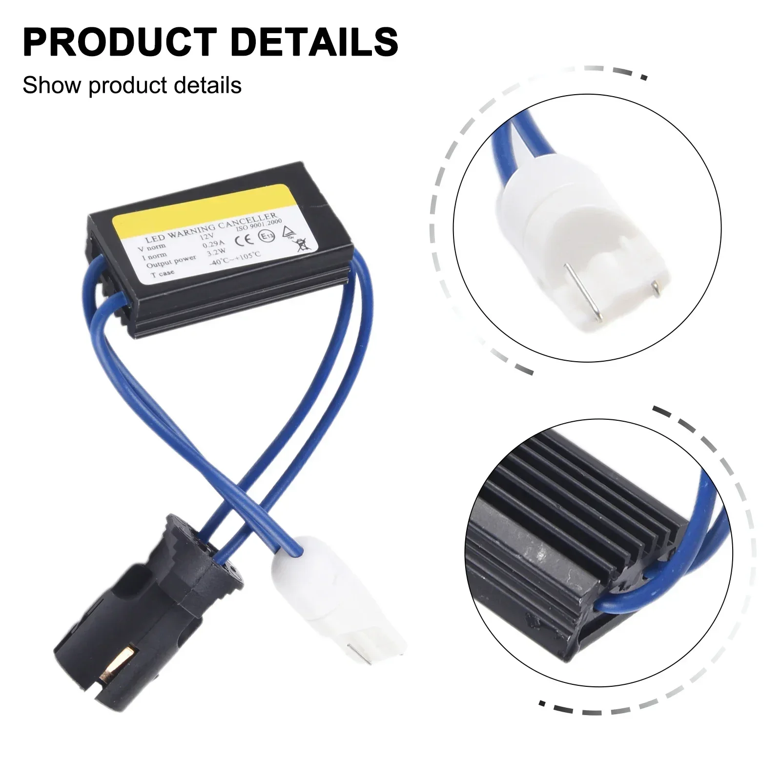 1x 194 168 LED Decoder Turn Signal CANBUS Error Free Load Resistor Canceller 12V 0.23A 170MM ABS Car Light Accessories