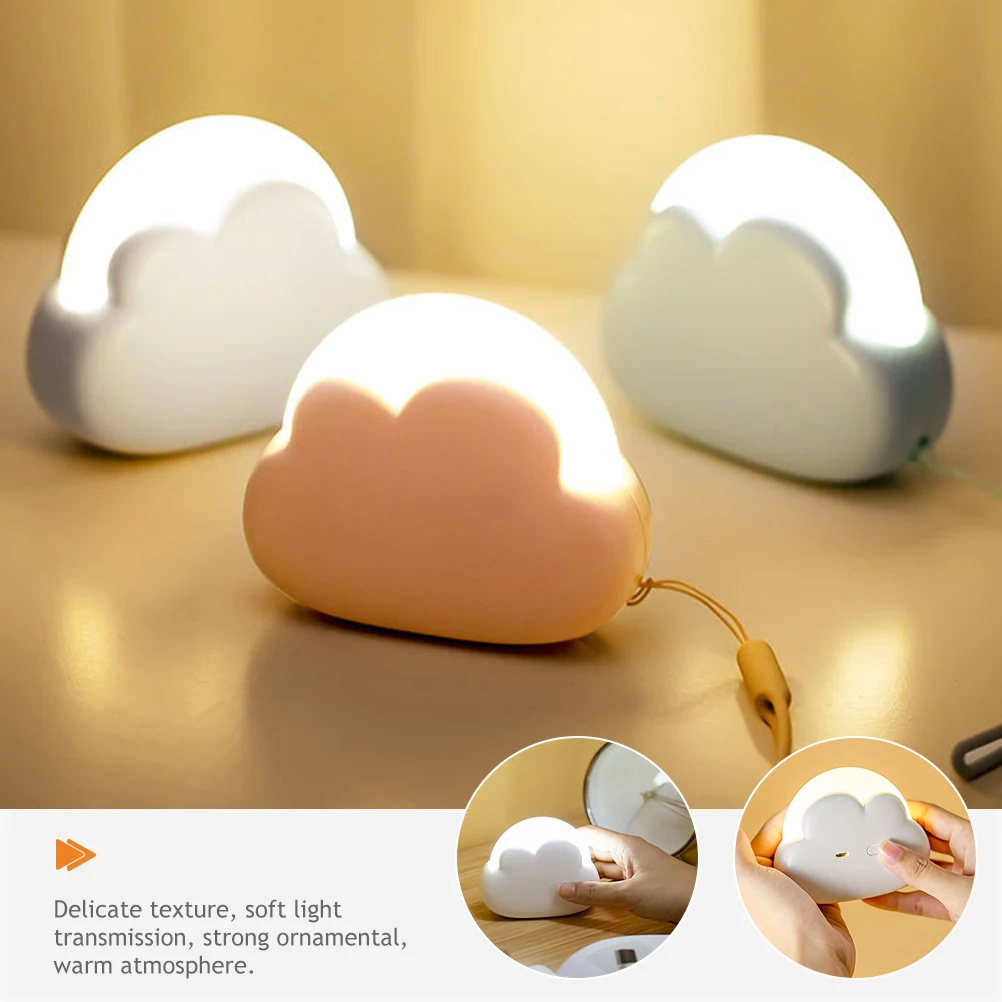 

Rechargeable Cloud Night Light Nursing Lamp No Flicker 4 Level Brightness Adjustable Warm Glow Bedside Lamp