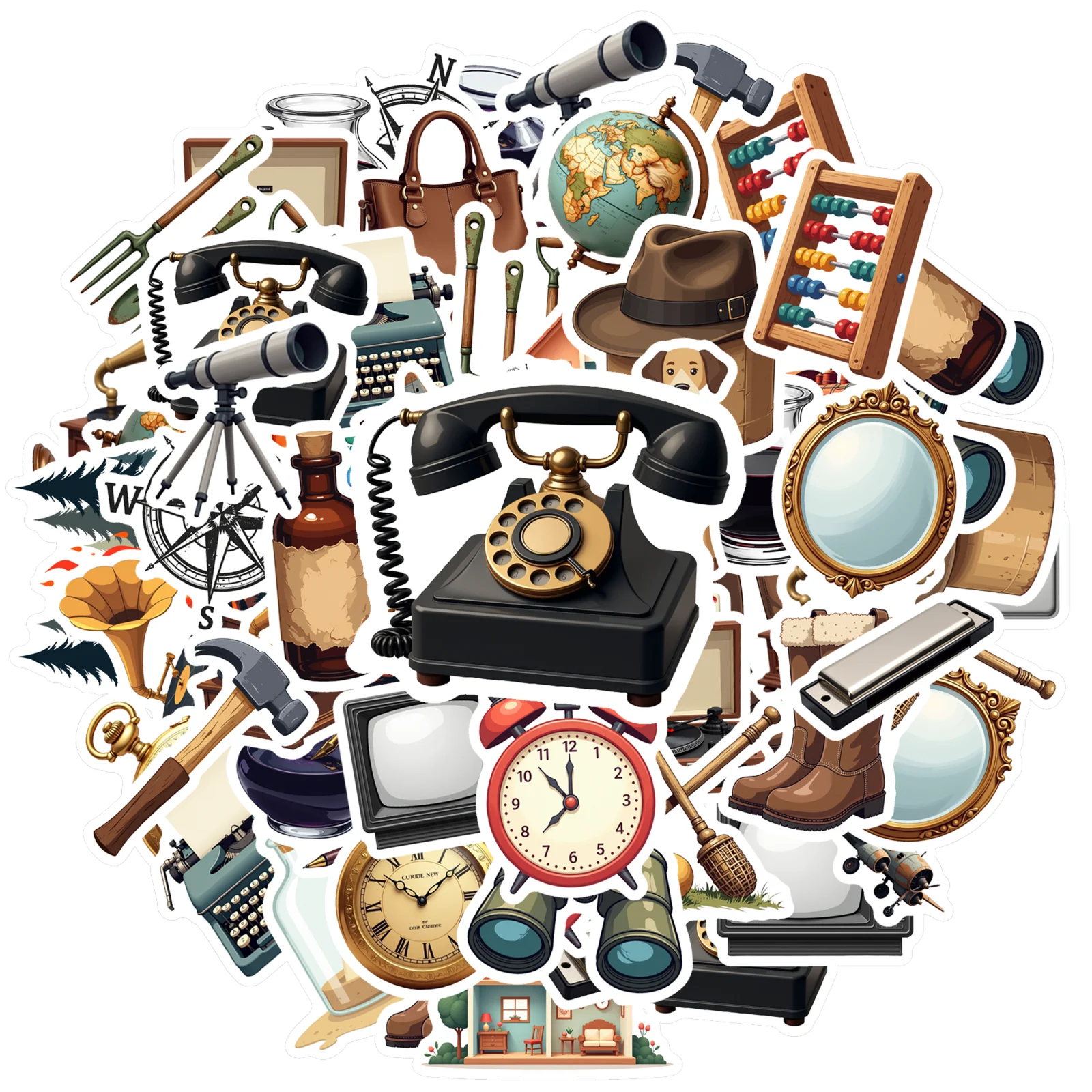 35 pces-100 pces retro vintage retro adesivos dos desenhos animados ferramentas artísticas professor recompensa adesivos papelaria para guitarra portátil