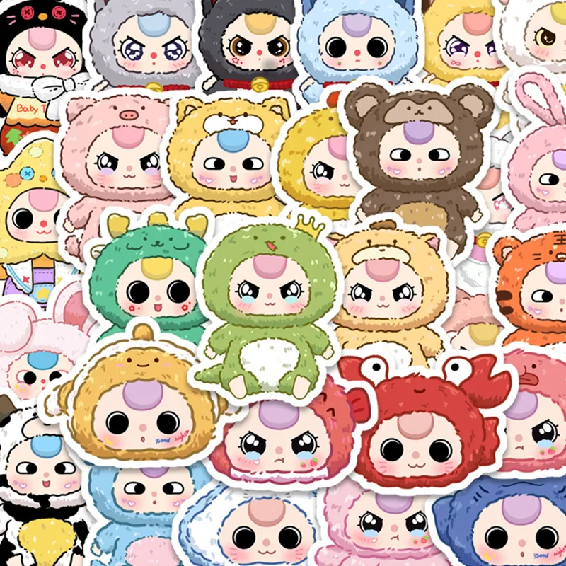 60PCS Cartoon Doll Cute Stickers Kawaii Meme Graffiti Decals Toys Suitcase Kettle Deco Party Favor Gift Present Prize for Kids