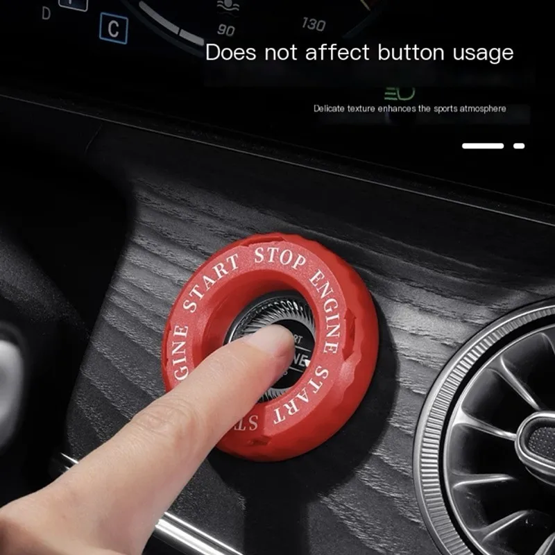 Car Ignition Switch Cover Light Touch Start Button Rotation Protective Cap Motorcycle Start Stop Ring Anti-Peeping Decoration