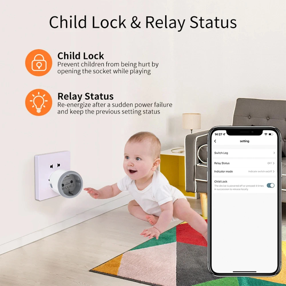 HomeKit ZigBee Plug 16A EU Smart Socket Power Outlet works with Apple Home/Alexa/Google Assistant/SmartThings/Tuya/SmartLife