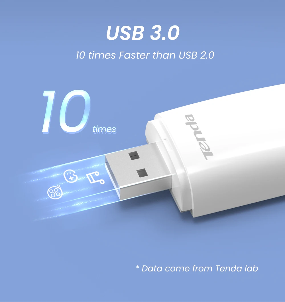 Tenda U12 Wifi USB Adapter 4G WIFI Dongle Dual Band AC1300 Wi-Fi Network Card 2.4G/5GHz USB 3.0 Adapter Card For Windows MAC PC