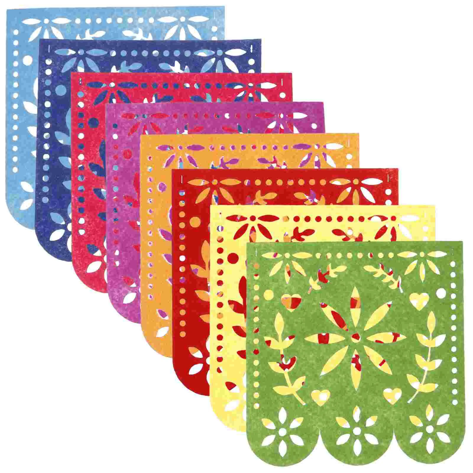 

6 Pcs Felt Hanging Triangle Flags Mexican Party Banner Day Of The Dead Decor Fiesta Banners Streamers Confetti