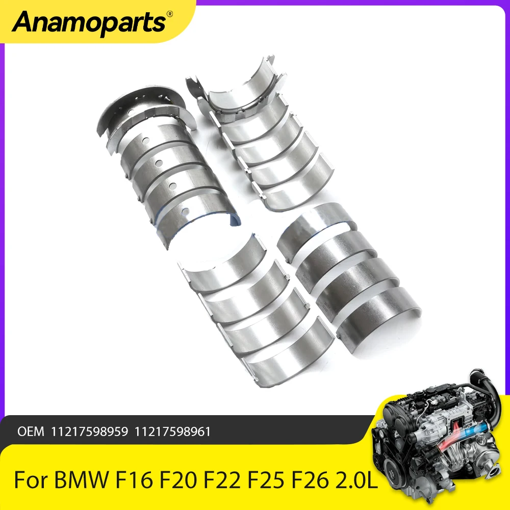 

Engine Parts Con Rod & Main Bearings Kit Fit 2.0 L For 11-18 BMW F16 F20 F22 F25 F26 F34 F33 2.0L N20B20 11217598959 11217598961