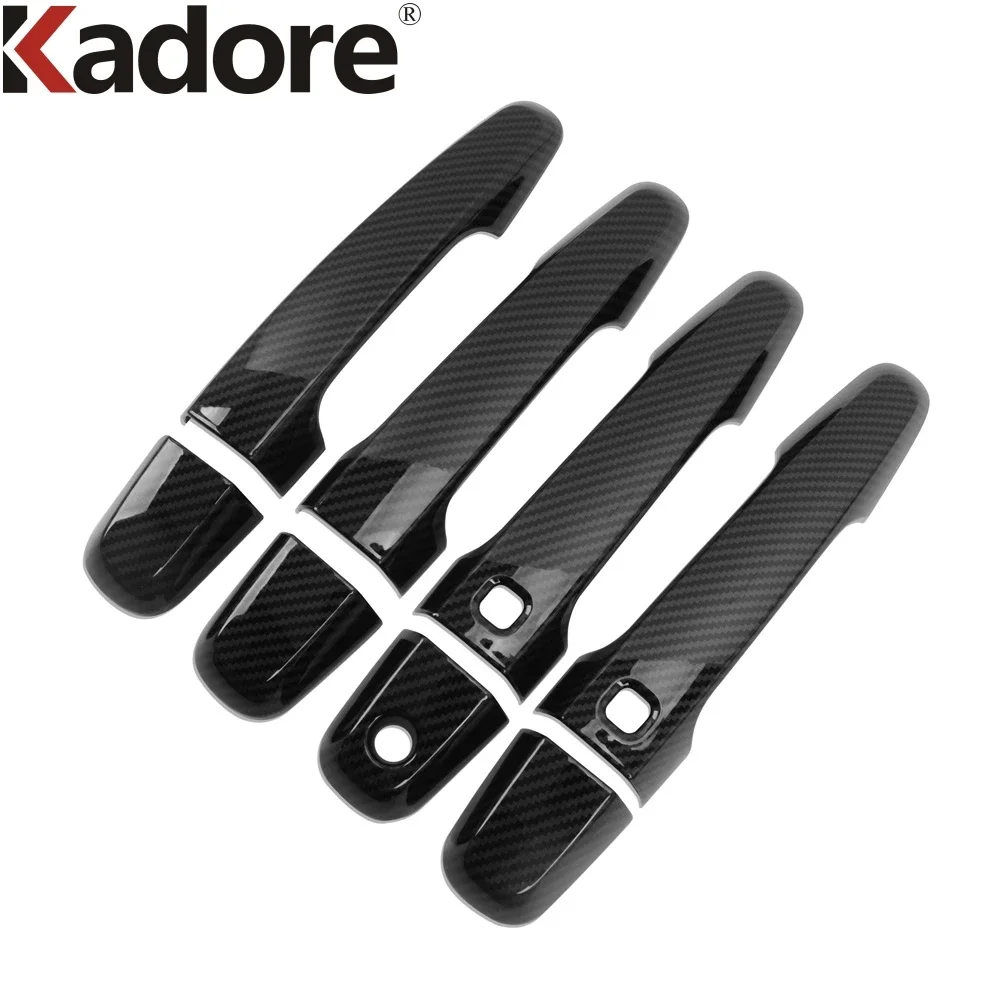 Car Side Door Handle Cover Trim For Mitsubishi Pajero/Montero/Shogun sport 2019-2022 2023 2024 2025 Carbon Fiber Accessories view 3