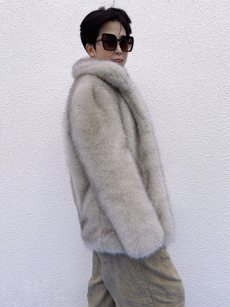 ZADORIN, abrigos de piel de invierno para mujer, abrigo de piel sintética de zorro blanco grueso y cálido, ropa de mujer, chaqueta de piel sintética de largo medio, prendas de vestir exteriores de felpa