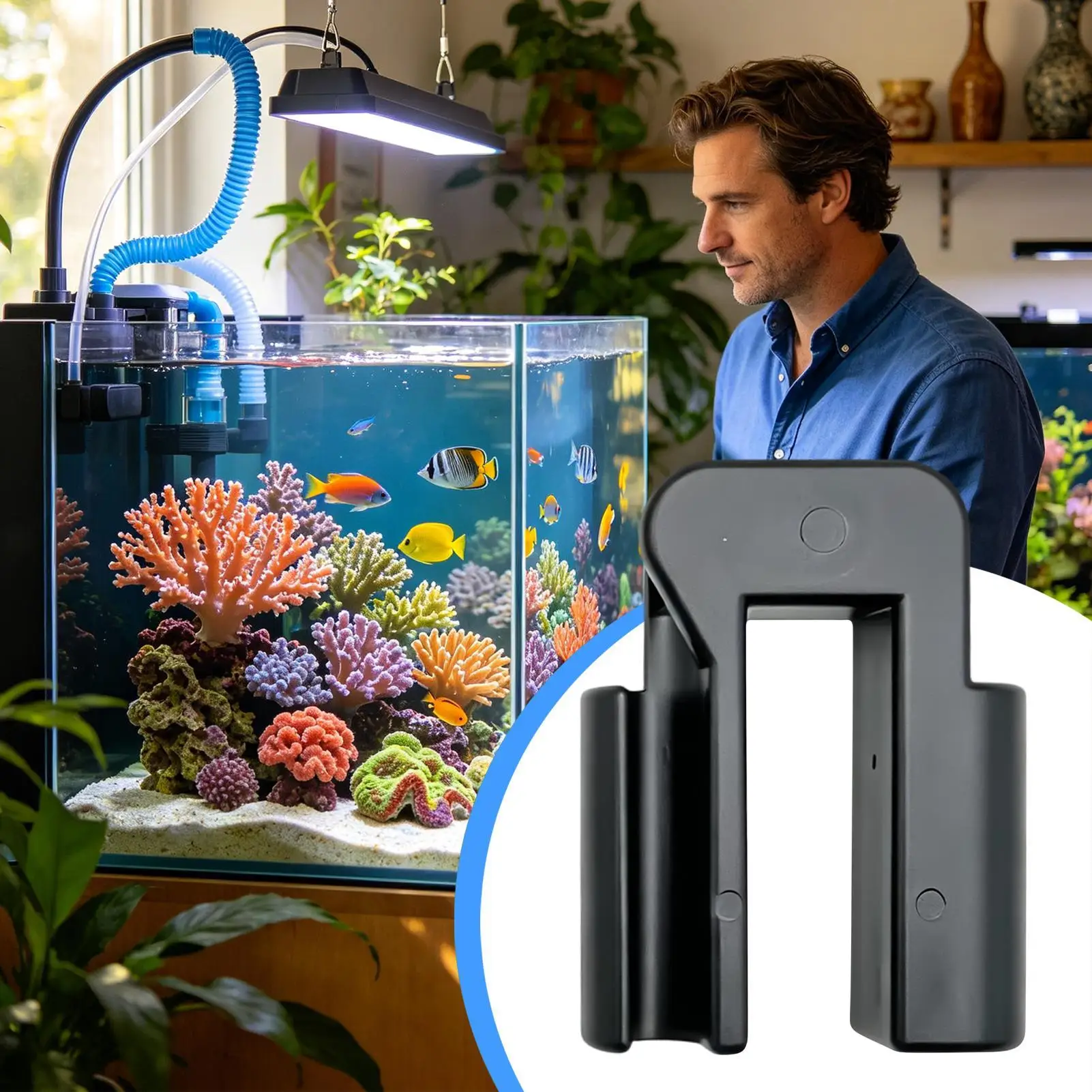 U Shape Aquarium Hose Holder Clamp Anti Slip Plastic Secure Air Tube & Siphon Pipe for Household Fish Tank Water Change Work
