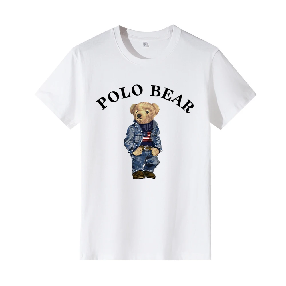 T-shirt girocollo da uomo a maniche corte di alta qualità allentata alla moda nuovissima moda 2024 puro cotone Top marchio di lusso Ralph Lauren