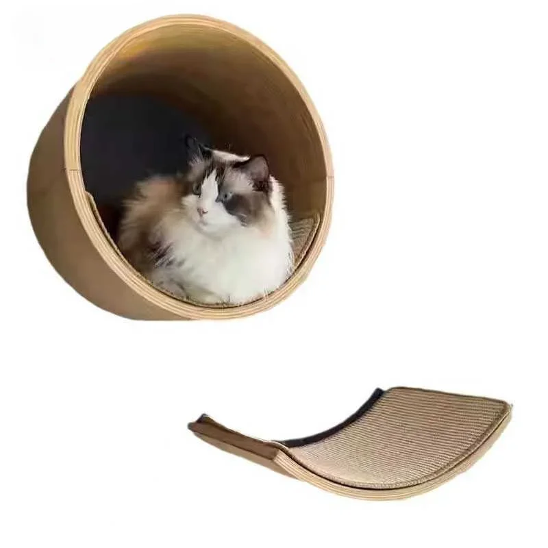 Solid Wood Cat Climbing Frame Bounce House Wall Mounted Bed Lair Cats Shelf Wall Climbing Set Scratcher Accessories Toys Product