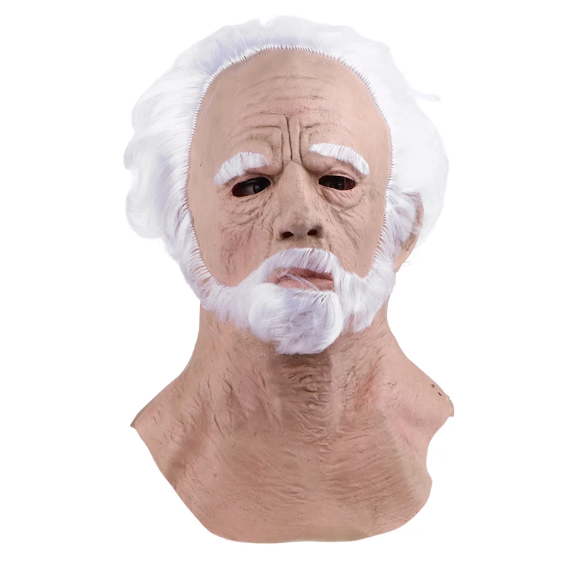 1 Piece Halloween Decoration Man Mask Full Head Face Realistic Silicone Grandpa Mask Simulation Supplies Party Cosplay Props