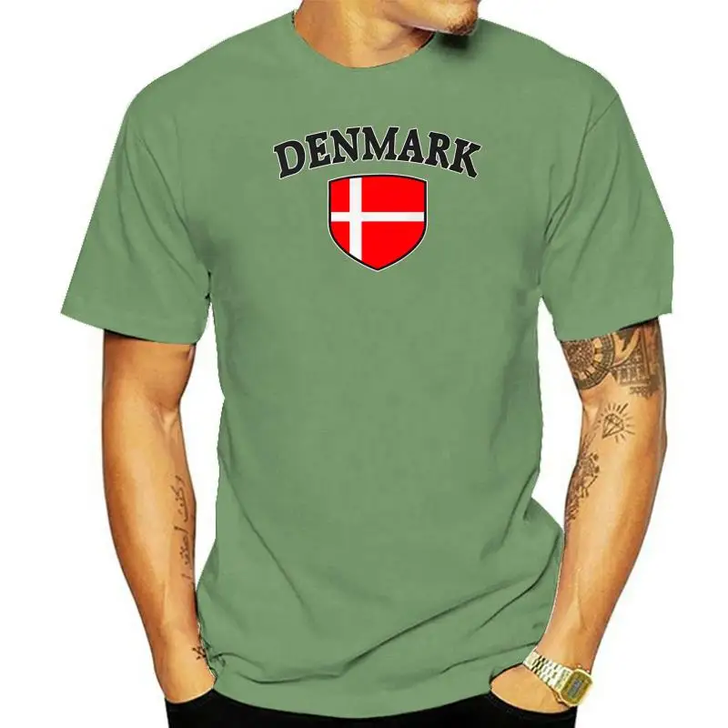 2022 New Arrival Brand-Clothing Fashion Cotton Men Denmark Flag Shield Danish Pride T-Shirtletter Printed T Shirt