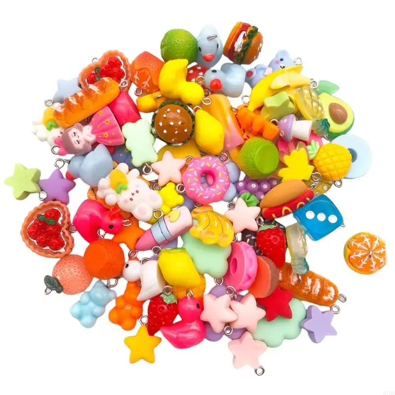 

31BB 20pcs Decorative Resin Charm for Artistic Jewelry Making Colorful Pendants Handmade Necklace Bracelet Accessories