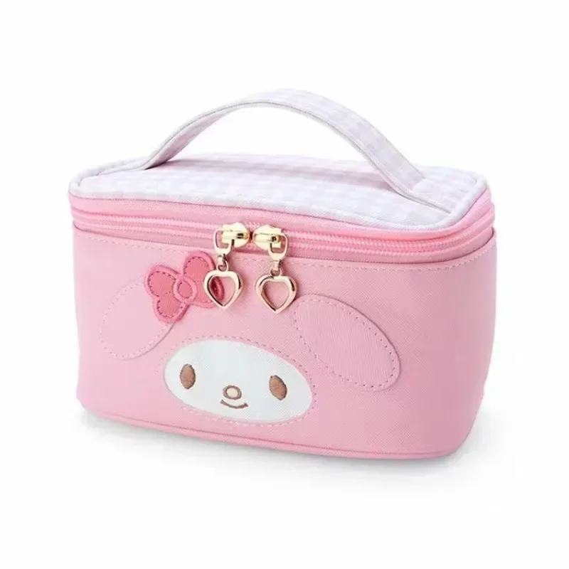 Sanrio Hello Kitty Kuromi  Cinnamoroll Cosmetic Bag Cartoon Cute Zipper Large Women Travel Make Up Toiletry Bag Holiday Gifts