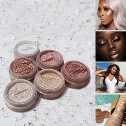 20 Color Highlighters Diamond Glow Powder Makeup Bronzer High Pigment Contour face dust Loose Powder for brown skin La Peach