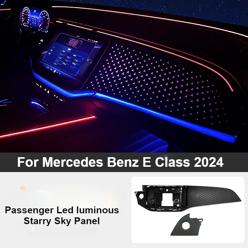 64 Colors Passenger LED luminous Starry Sky Panel Replacement for Mercedes Benz E Class 2024 W214 Decoration Lamp Accessories