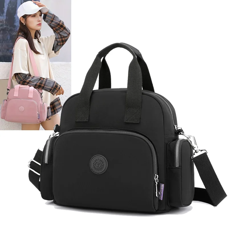 Women\'s Fashion Casual Waterproof Nylon Backpack Shoulder Bag Handbag Cross Body Bag