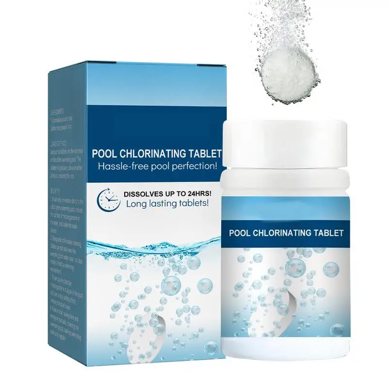 Swimming pool chlorination tablets Water cleaning stains and odors clarifying and transparent effervescent table 100 tablets/box