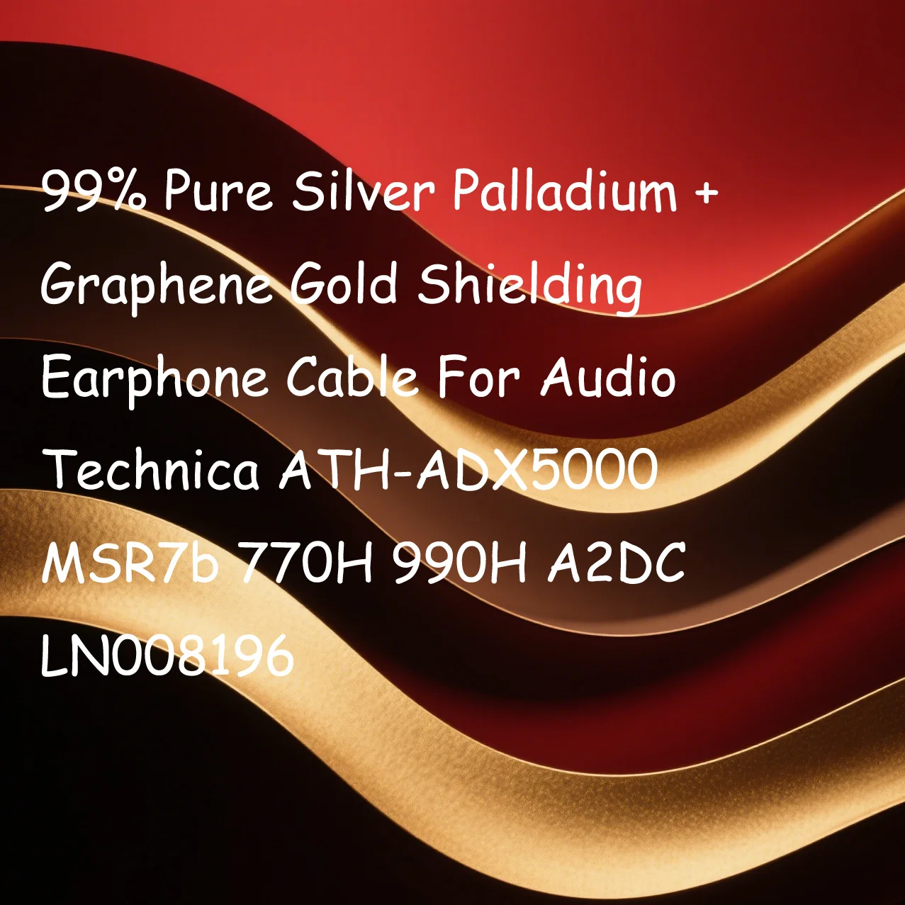 오디오 테크니카 ATH-ADX5000 ADX7000 MSR7b 990H LN008196용 99% 순은 팔라듐 + 그래핀 금 차폐 이어폰 케이블