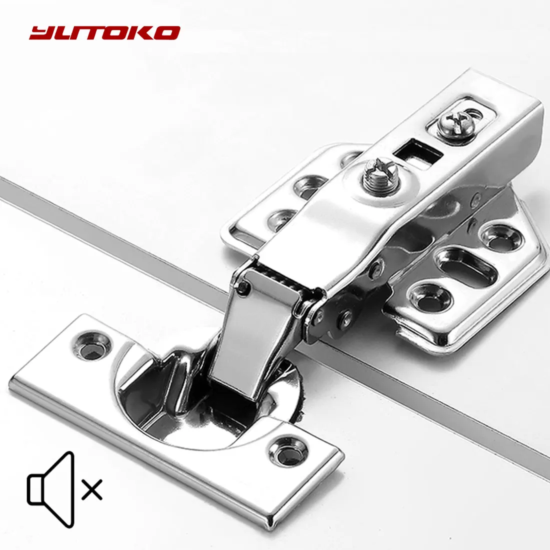 YUTOKO 1pcs Hinge Stainless Steel Door Hydraulic Hinges Damper Buffer Soft Close For Cabinet Door Cupboard Furniture Hardware