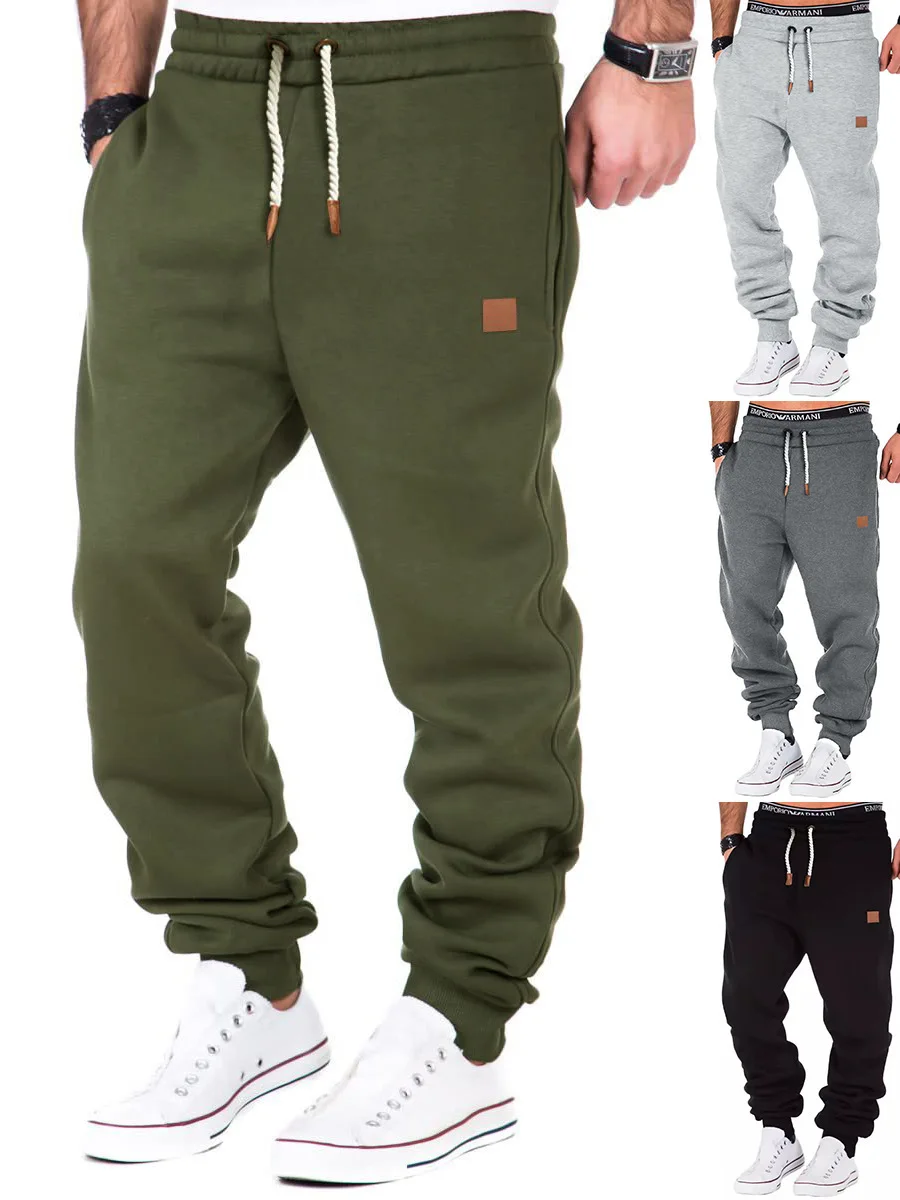

Autumn Winter New Men's Casual Harem Pants Male Sport Thermal Trousers Loose drawstring Jogger Pants Man Tech Fleece Sweatpants
