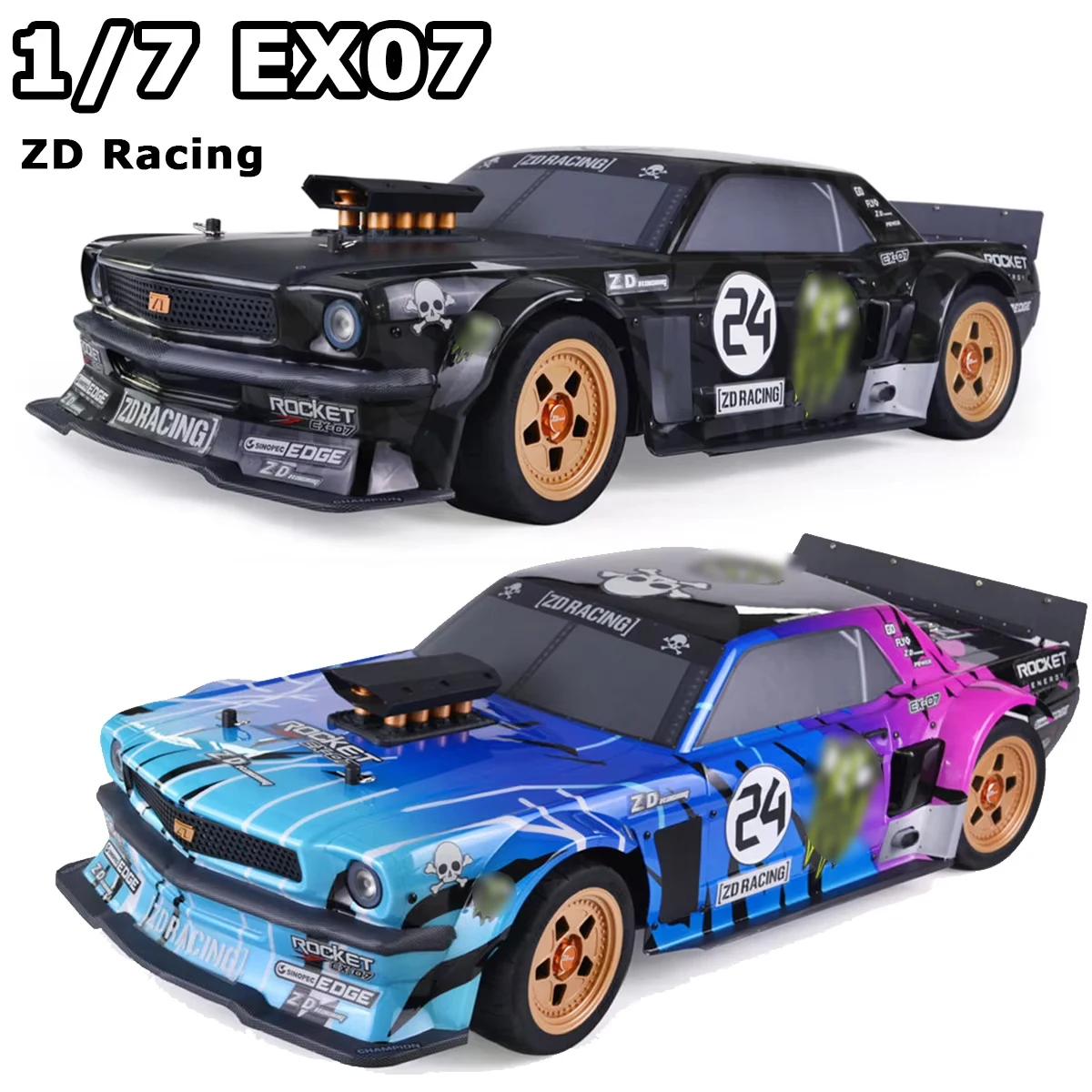 รถโมเดล ZD Racing EX07 4WD Brushless Simulated RC ไฟฟ้าความเร็วสูงระดับมืออาชีพ รถสปอร์ตแบบแบน สำหรับวิ่งบนถนน