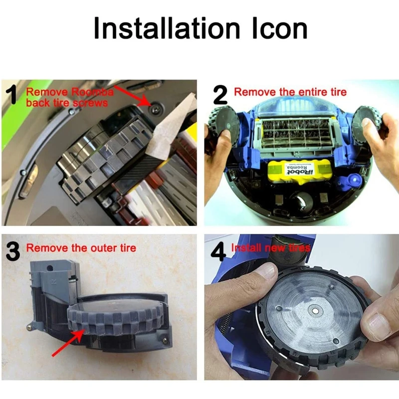 шт. колесные шины для робота i для робота серия колес для мытья полов, аксессуары для робота, Прямая поставка