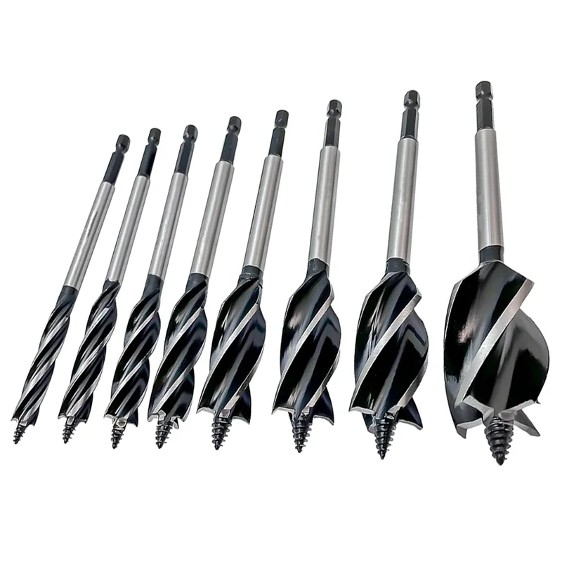 2025+ 8 Piece Drill Bit for Wood, 4-Flute Drill Bit for Soft & Hard Wood, Plastic, Drywall (10mm-32mm)