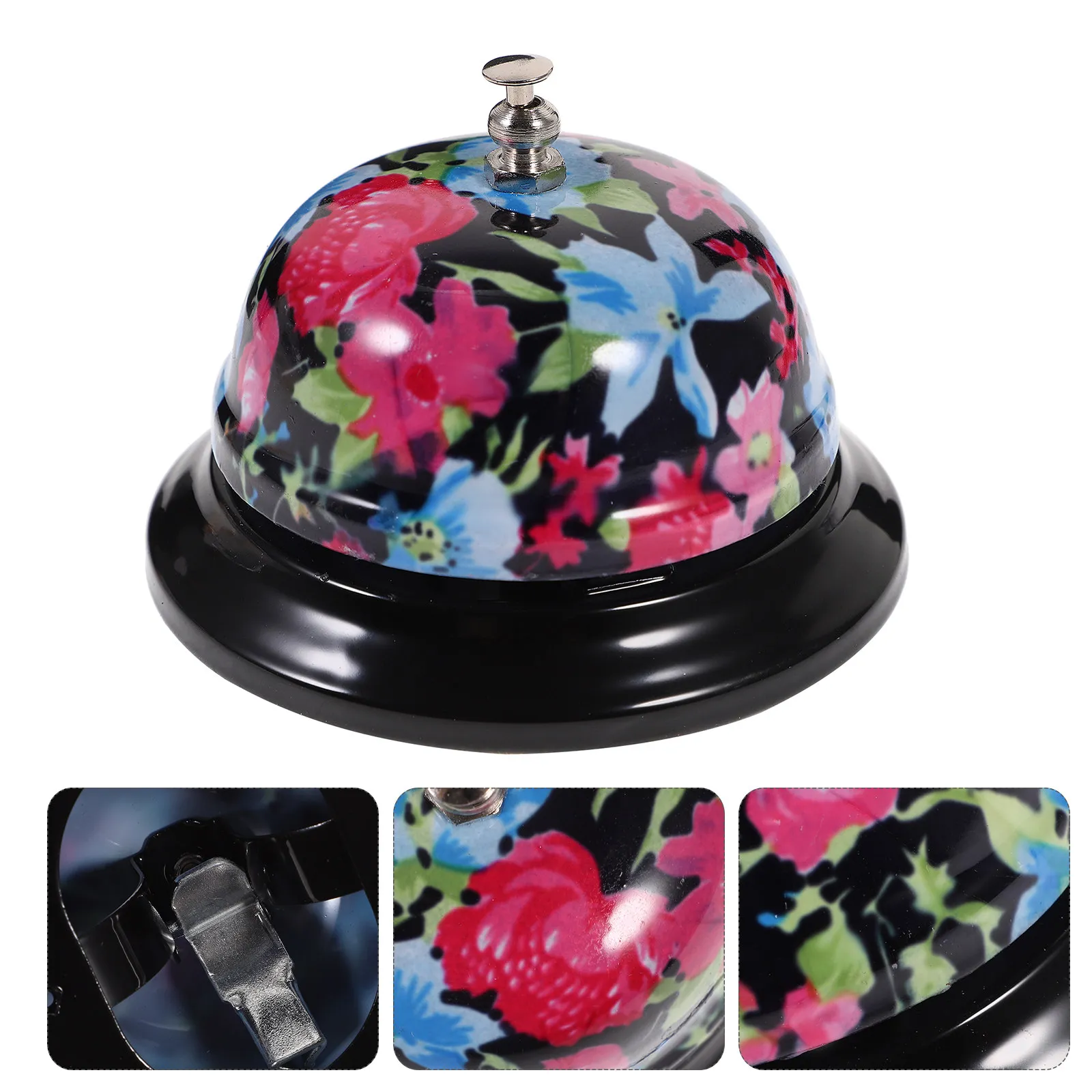 Elegant Printed Metal Service Bell for Restaurant Kitchen Bar Front Desk Clear Loud Ring Sound Customer Assistance Desk Bell