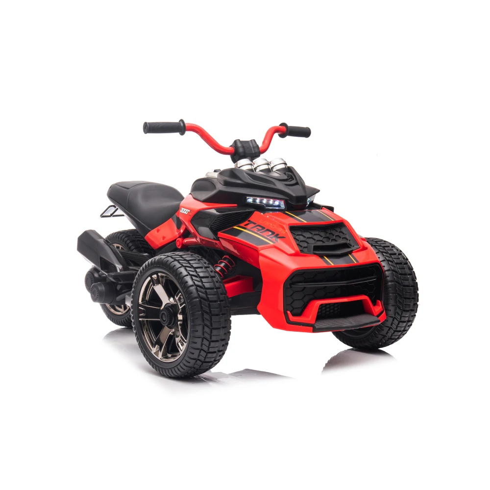 ATV per bambini da 24 V, veicolo elettrico a 3 ruote, motocicletta alimentata a batteria per ragazzi e ragazze con luci a LED, musica