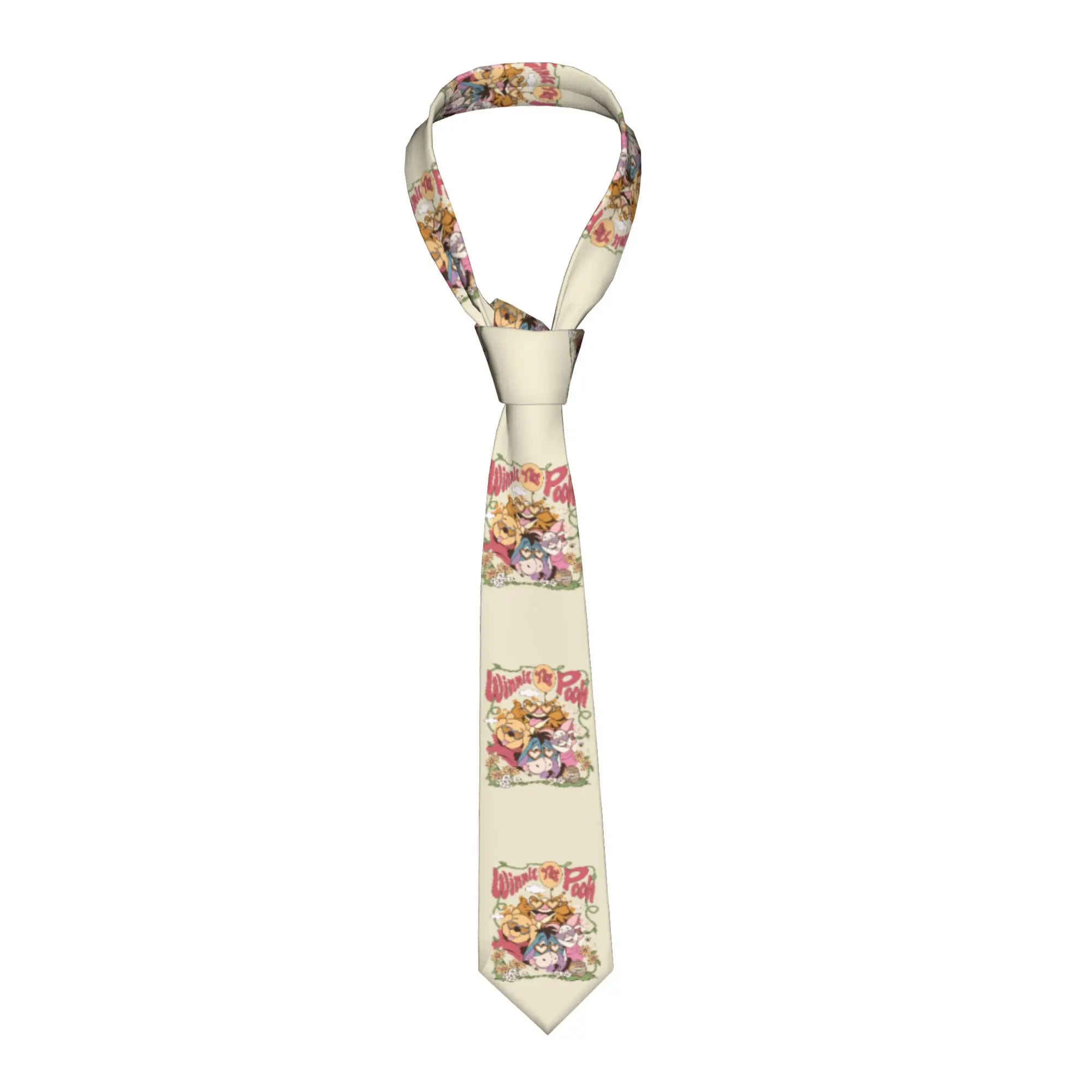 

Формальный галстук с Винни-Пухом и друзьями для вечеринки, мужской галстук с мультяшными персонажами на заказ