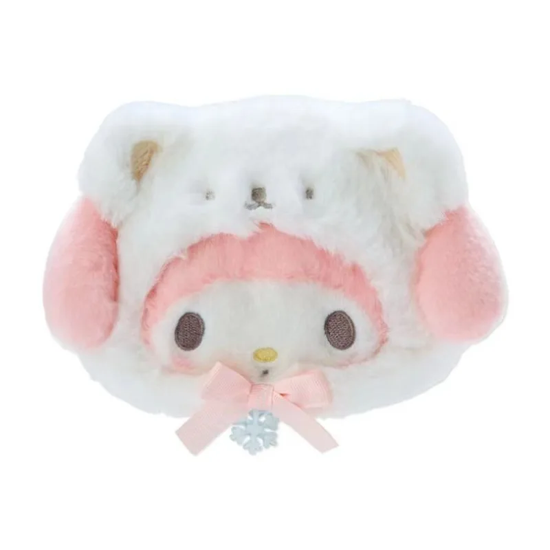 Kawaii sanrio cinnamoroll saco de armazenamento de pelúcia mymelody kuromi bonito urso polar série carteira pingente mochila presente decorativo