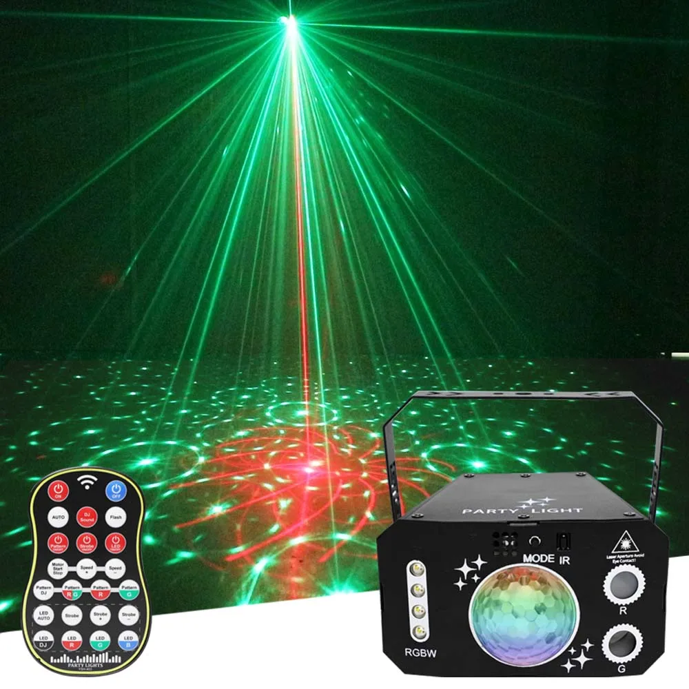 

Party Lights Disco Ball Light, Sound Activated DJ Disco Light LED Stage Lights with Pattern Projection and Remote Control Gift