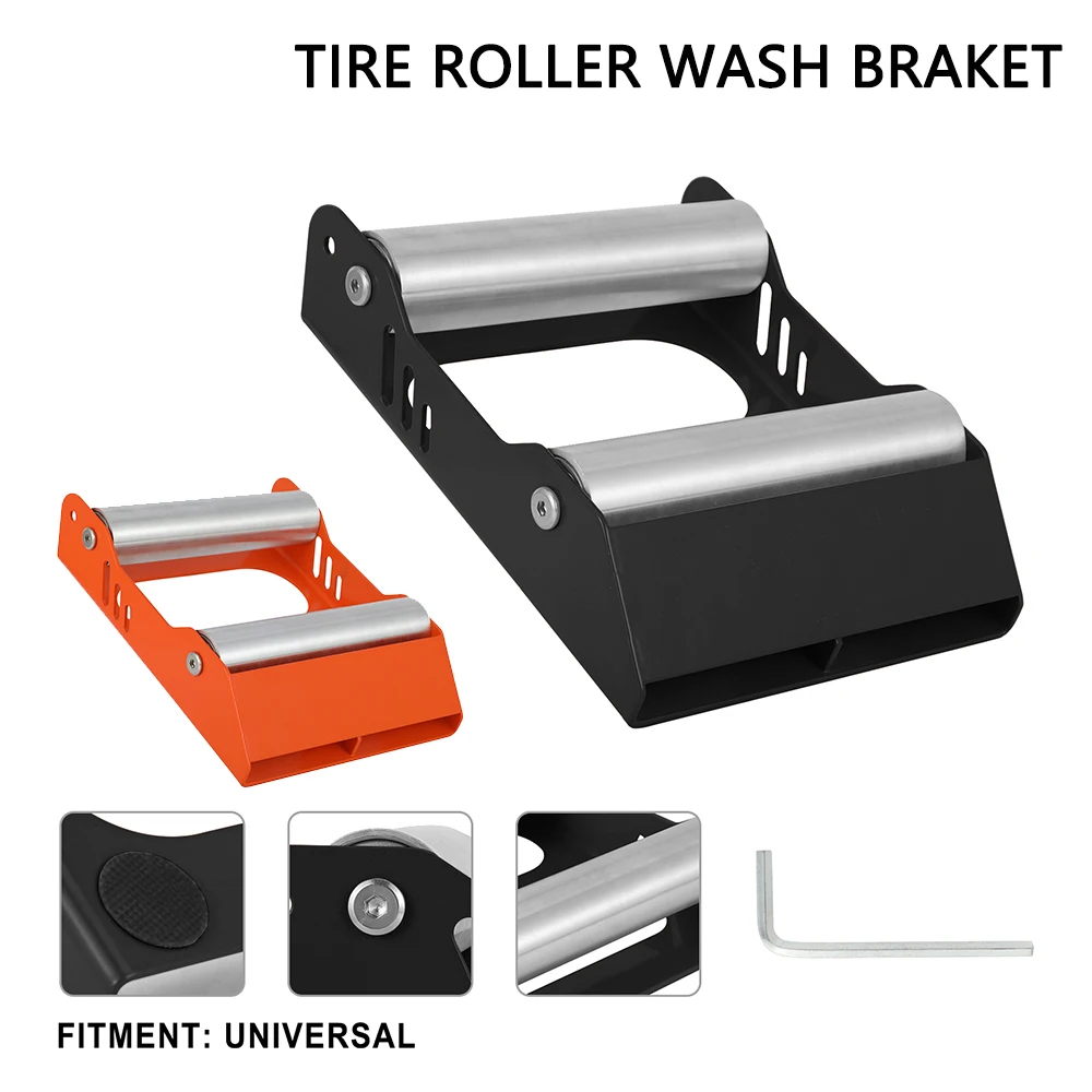 

New Tire Cleaning Stand 162MM Motorcycle Universal Clean Durable Roller Ramp Lift Tire Wash Bracket Portable Upgraded Version