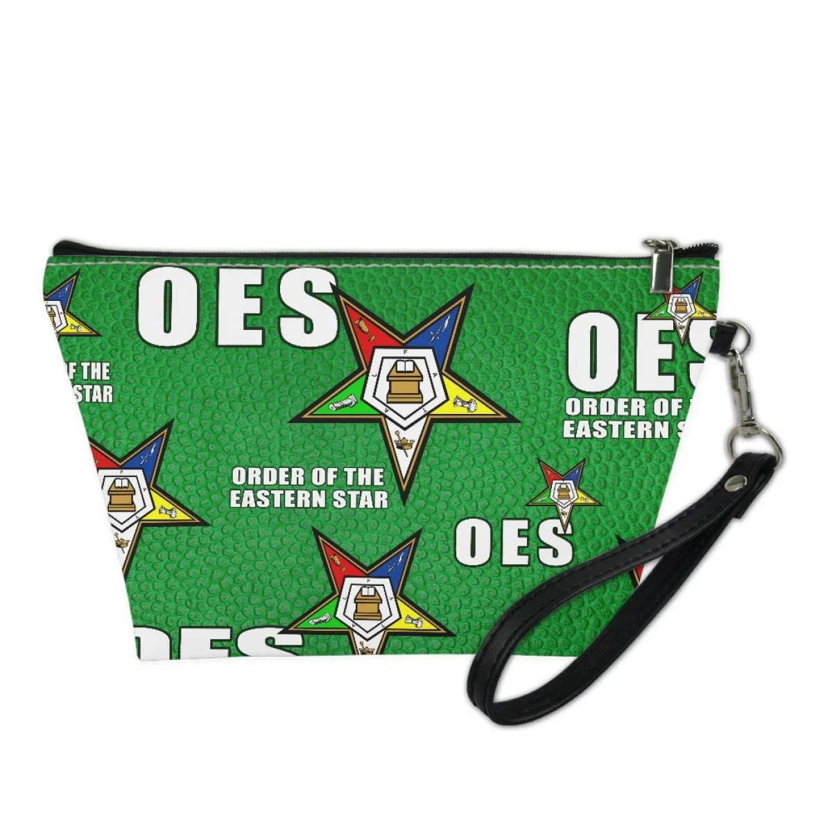 OES Sisterhood Cosmetic Bag para Mulheres, Estojo de Maquiagem de Grande Capacidade, Eastern Star, Couro PU Luxo, Porta-Cartão de Armazenamento para Meninas