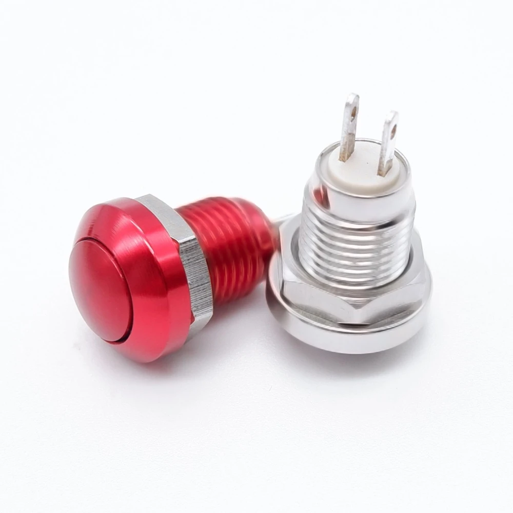 8mm Buttons Metal Power On Off Push Button Mini Switch Momentary Self-reset Doorbell Waterproof Horn Button Power Start Stop