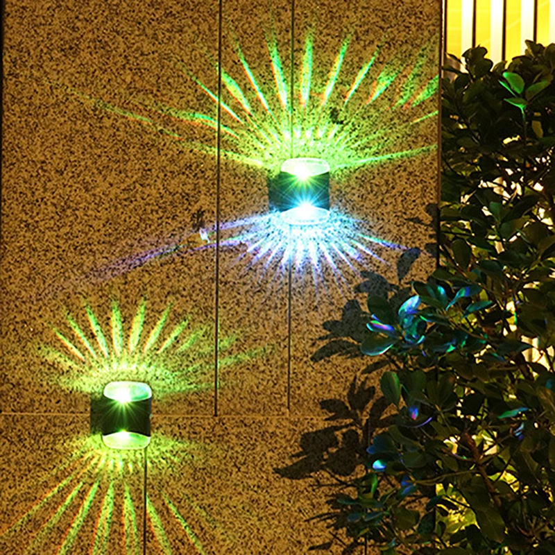 LED Solar Light Outdoor Wall Lamps Energy Waterproof Solar Fence Lamp Garden Decoration Festoon Led Light