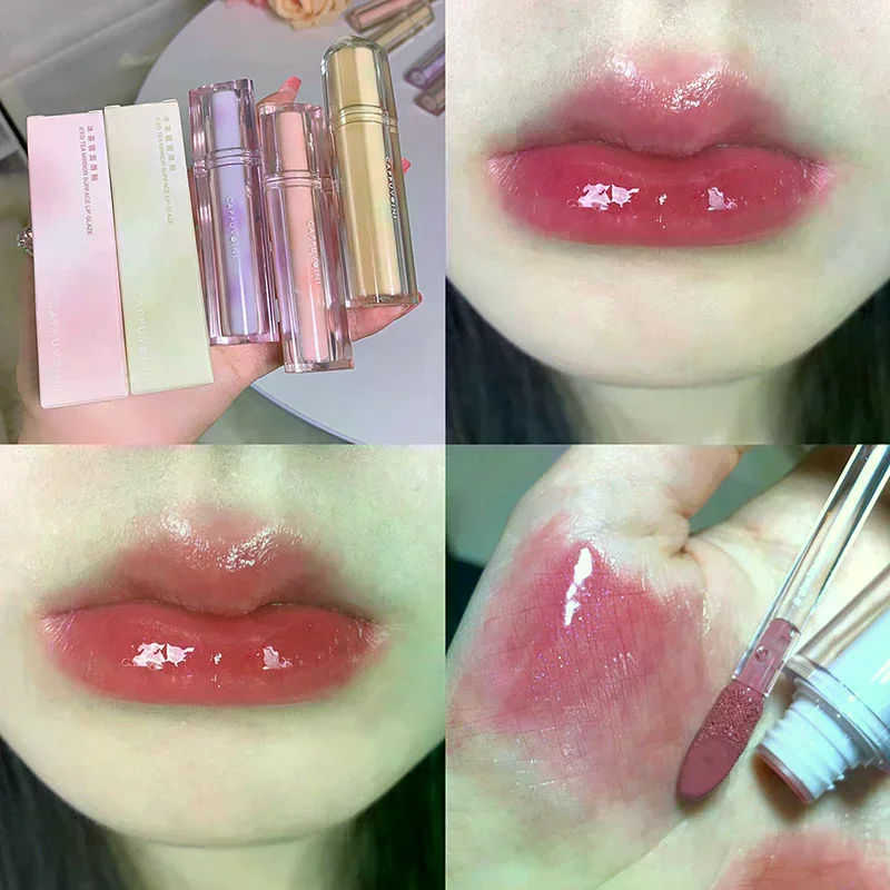 Eistee Spiegel Lip Glasur Wässrig Lip Gloss Wasserdicht Dauerhaft Transparent Gelee Flüssigen Lippenstift Frauen Schönheit Make-Up Lip Kosmetik