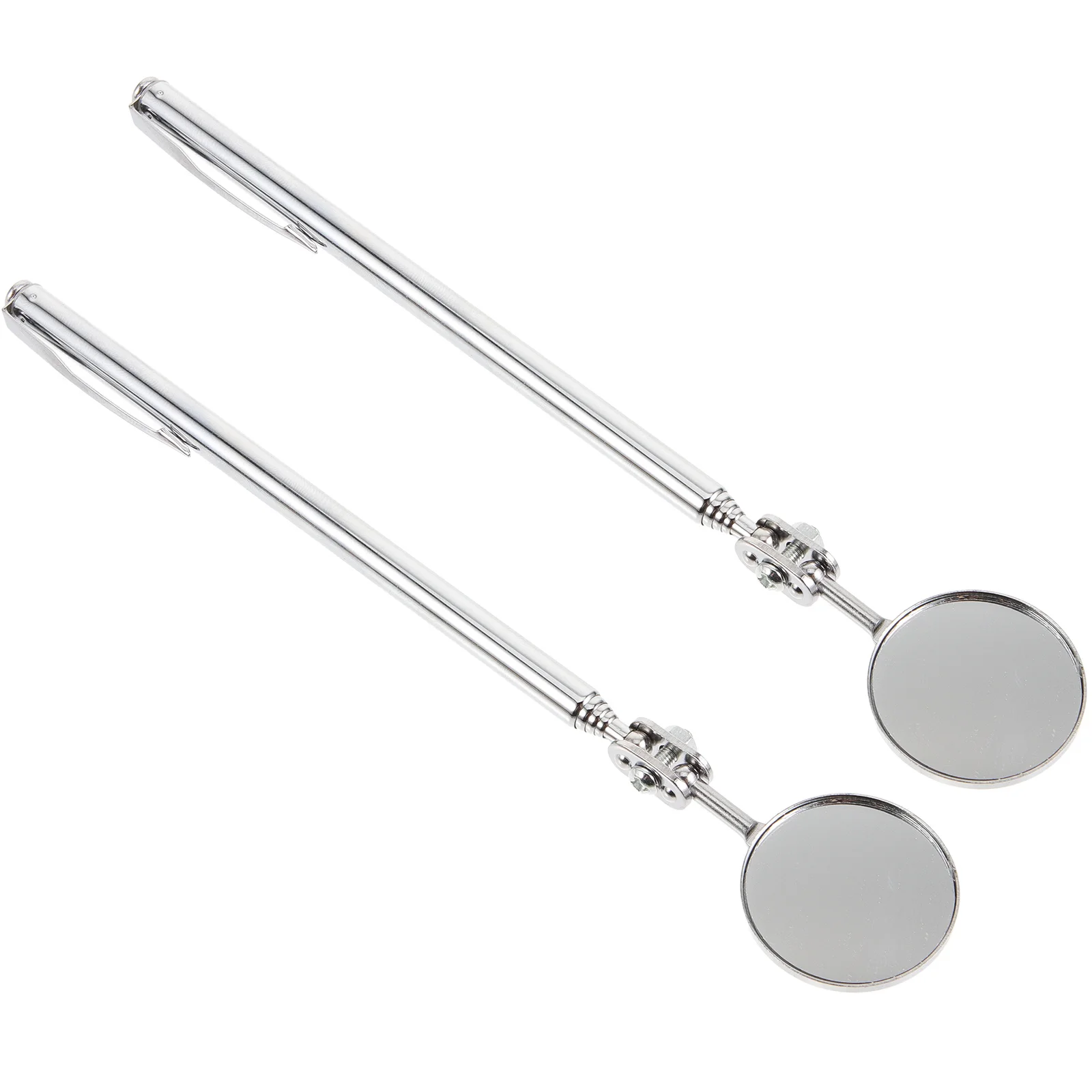2pcs Telescoping Inspection Mirror Car Retractable Tool For Tight Spaces Auto Repair Swivel Vehicle Inspection Tool