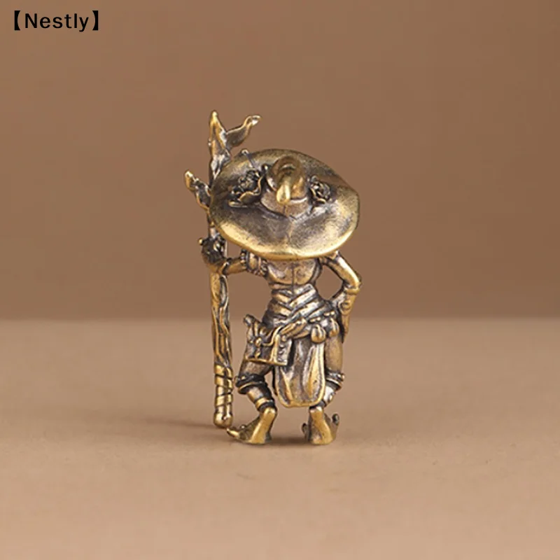 Vintage-Messingfigur Zauberer-Frosch, Schreibtisch-Ornament, Metall, niedliche Figuren, Miniaturen, Heim- und Bürodekoration, Auto-Ornamente〔Nest〕 – Detail 6