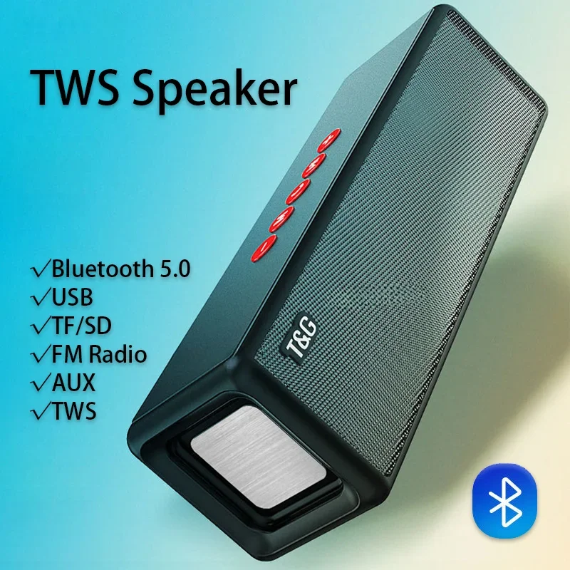 TG271 10W Portable Bluetooth Speaker Music Boombox USB Speakers AUX TF FM Radio High Power Bass Subwoofer