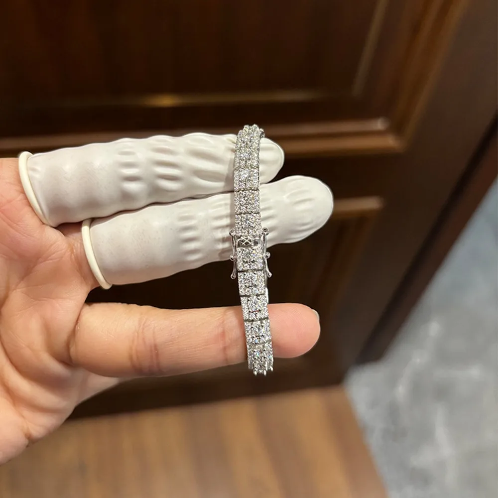 New  Full Moissanite Tennis Bracelet For Women S925 Sterling Silver Pear Pass Diamond Test Sparkling Luxury Fine Jewelry Gift