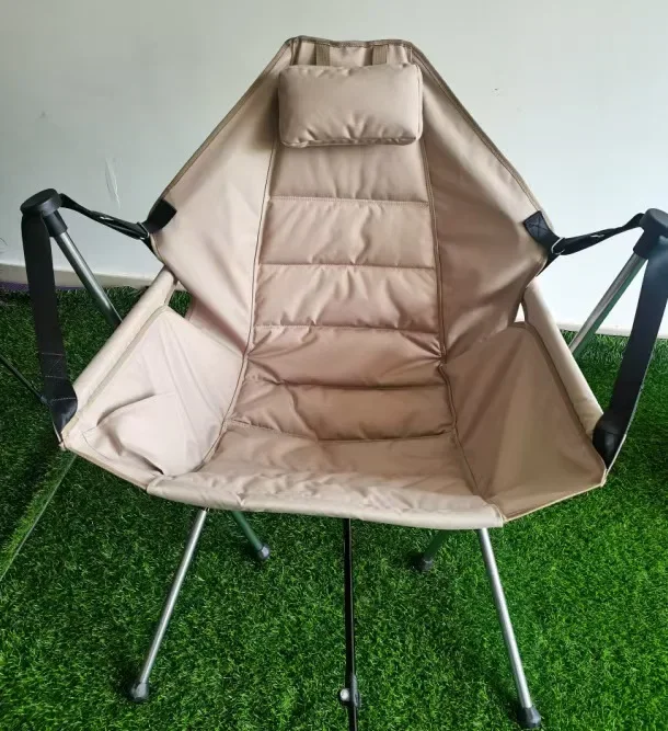 Fabricante al por mayor, sillas plegables portátiles ligeras para acampar al aire libre, silla de camping gris, mecedora para jardín, pesca en la playa