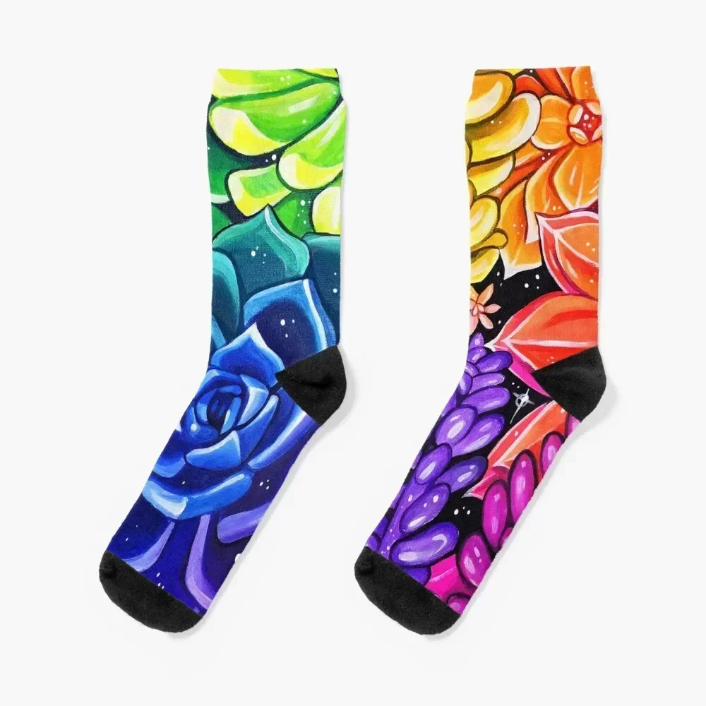 Rainbow Succulents 2 Socks kawaii fashionable Socks Male Women's